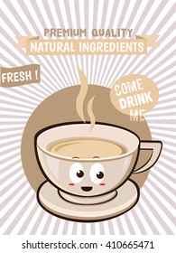 White Coffee background poster card. Vector image. isolated