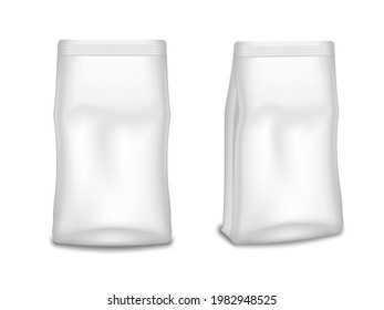White Coffee Bag Mockup For Branding Isolated On Background. EPS10 Vector