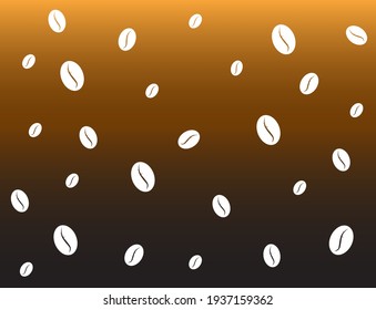 white coffee beans on brown background
