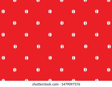 White coffee beans on red background.