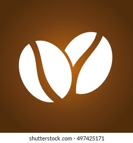White coffee beans shape on brown background vector