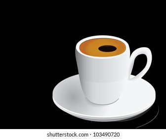 White coffee cup with a cappuccino. Vector illustration.