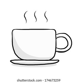 white coffee cup / cartoon vector and illustration, isolated on white background.