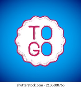 White Coffee cup to go icon isolated on blue background.  Vector