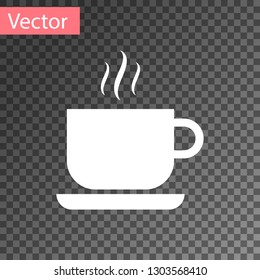 White Coffee cup icon isolated on transparent background. Tea cup. Hot drink coffee. Vector Illustration