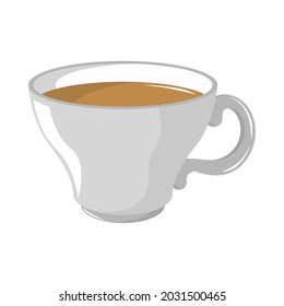 white coffee cup icon isolated