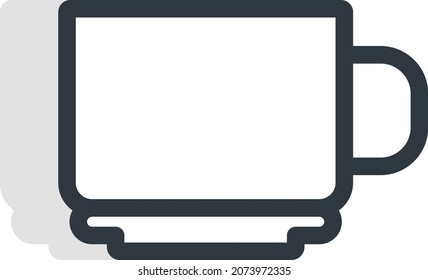 White coffee cup, illustration, vector, on a white background.