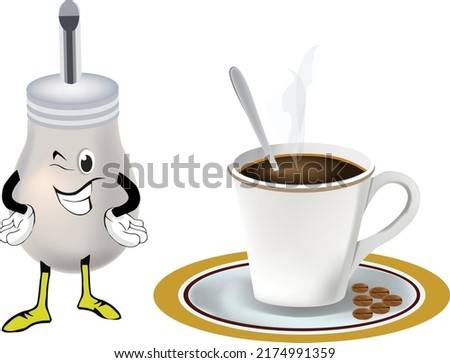 white coffee cup with nice sugar bowl-