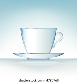 White coffee cup on light blue background (resolution 1:1, another color version "Black cup with black coffee" is in my gallery)