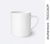 White coffee cup realistic isolated on transparent background. Vector template for Mock Up. Vector illustration