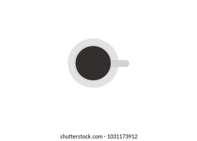 A White coffee cup seen from the top