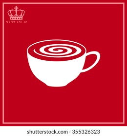 White Coffee cup and Tea cup icon set.Illustration eps10 