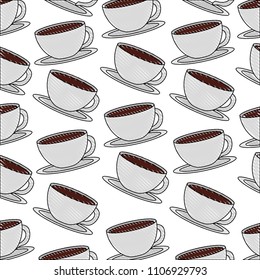 white coffee cups on dish background