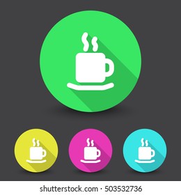 White Coffee icon in different colors set