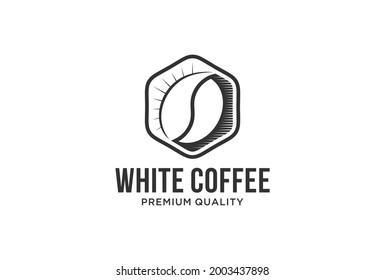 white coffee logo design template.