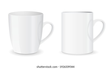 white coffee mug cup icon isolated on white background