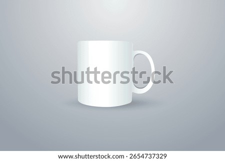 White Coffee Mug Mockup – Blank Ceramic Cup on Soft Gradient Background