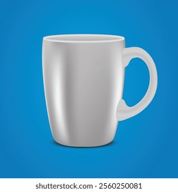 White coffee mug mockup vector with isolated background.