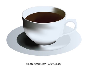 White Coffee mug on plate vector design.