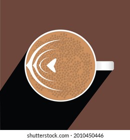 A white coffee mug top view vector Art