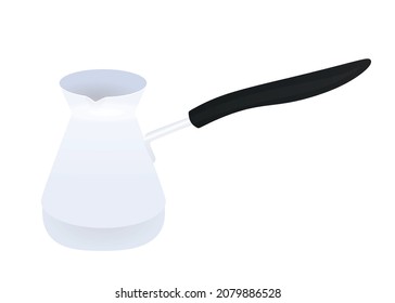 White coffee pot. vector illustration
