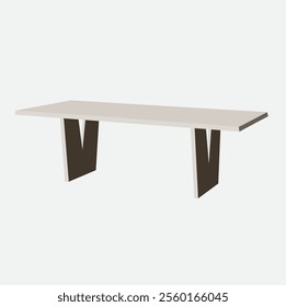 white coffee table illustration on white background