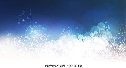Cabecera azul blanco y frío, tarjeta, fondo de afiche para Navidad, año nuevo, diseños de vacaciones de invierno