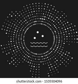 White Cold and waves icon isolated on grey background. Abstract circle random dots. Vector Illustration