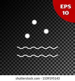 White Cold and waves icon isolated on transparent dark background.  Vector Illustration