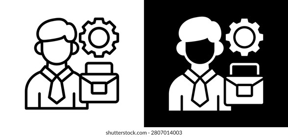 White Collar Icon Set In Black And White Filled Style Collection