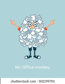 White collar. A man working in the office.
