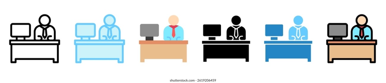 White Collar multi style, mini illustration icon. use for modern concept, print, UI, UX kit, web and app development. Vector EPS 10, related to labor day, industry, worker.