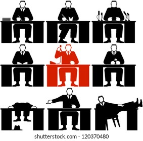 White collar silhouettes