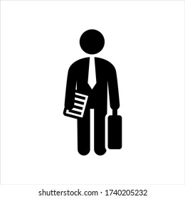 White collar worker icon on white background