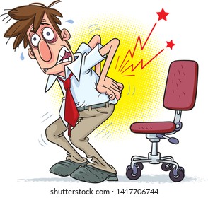 White collar worker suffering from back pain