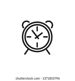 White collars alarm clock line icon. Office work, every day, hurry up. Time concept. Vector illustration can be used for topics like time management, work life, daily routine