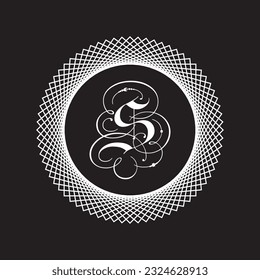 White color All letter logo design in black background.