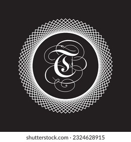White color All letter logo design in black background.