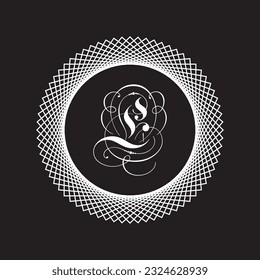 White color All letter logo design in black background.