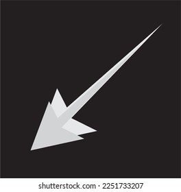 White color arrow vector design on black background