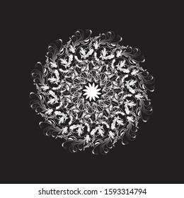 white color artiest mandala design vector file.