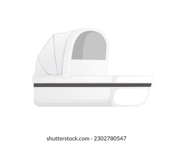 White color baby carriage vector illustration isolated on white background