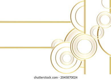 white color background base with gold shape wide space for text or picture. Vector Background