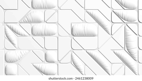 White color background, white geometric details, abstract vector illustration background.