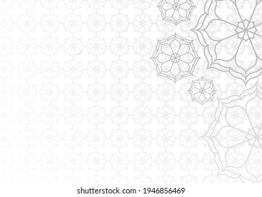 White color background with ornament pattern. Vector illustration