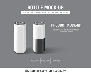 White color bottle on gray background for graphic design