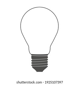 white color bulb vector with gray threaded bottom