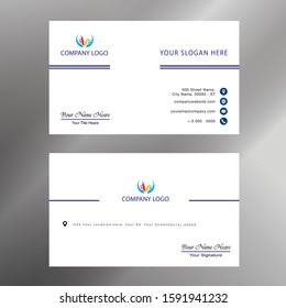 White color Business Card Vector Template.