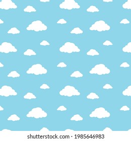 white color cloud patterns on blue background, vector