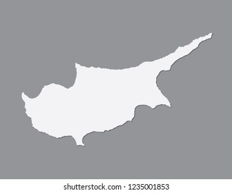 White color Cyprus map using single border line on dark background vector illustration